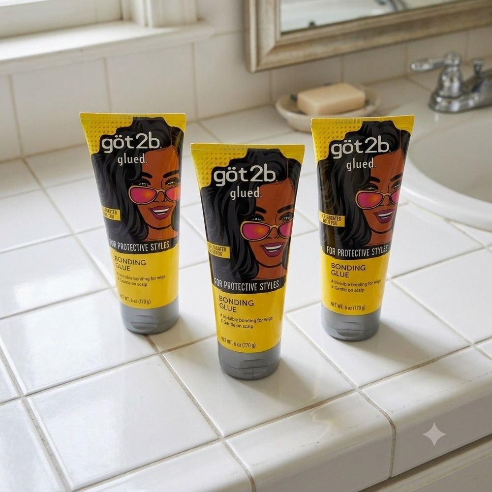Got2b Glued Bonding Glue Protective Styles Invisible Hold 6oz Lot of (3) **NEW**